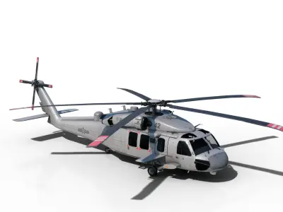 PBR Chinese Z-20 armed helicopter Z20 Low-poly 3D model