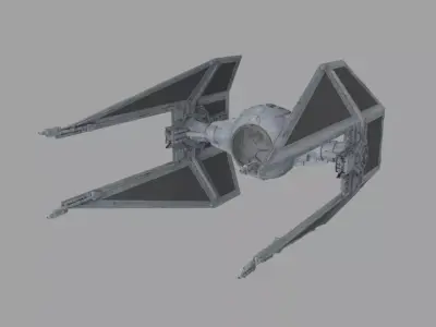 interceptor star wars tie fighter 3D model