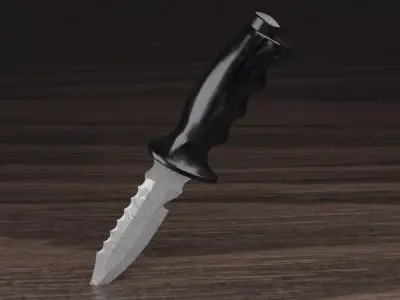 Damascus knife Free low-poly 3D model