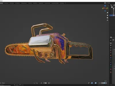 Biker Chainsaw Low Poly Low-poly 3D model