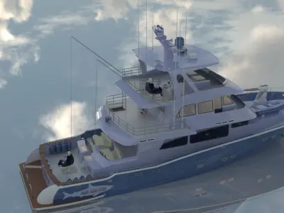 Yacht fishing boat 3D model