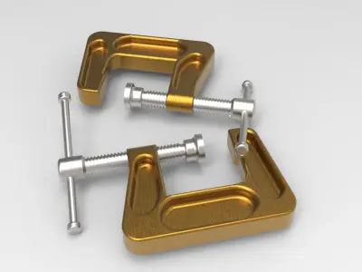C-Clamp clamp with screw 3D model