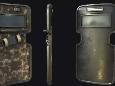 Police Shield Low-poly 3D model