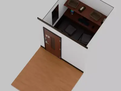 Internet cafe pair room 3D model