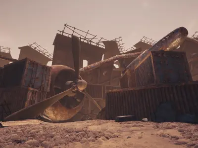 Post Apocalyptic - Unreal Engine - WarGaming Asset Pack  Low-poly 3D model