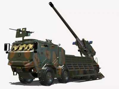 OBUSEIRO ALTOPROPULSADO CAESAR 8X8 155MM Low-poly 3D model