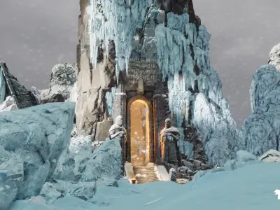 Frozen Norse Environment Low-poly 3D model