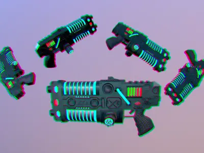Sci Fi Gun Exa Low-poly 3D model