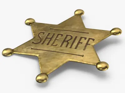 Western Sheriff Badges 3D model
