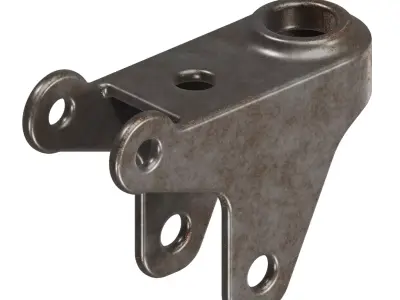 Rusty Castor Wheel Bracket 3D model