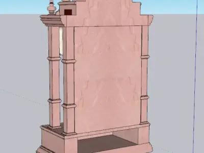 indian stone jharokha window 3D model