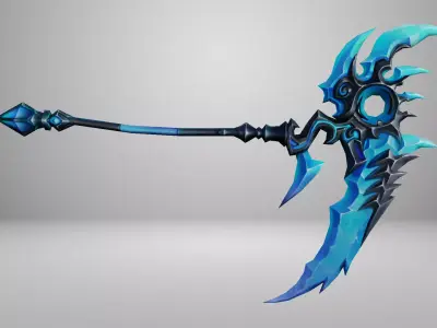 Ice Scythe Low-poly 3D model