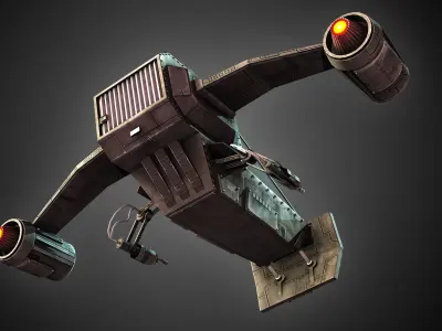 High Detail Space Fighter Concept Low-poly 3D model