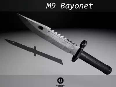 M9 Bayonet Combat  Knife Low-poly 3D model