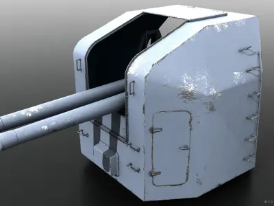 Skoda 10 cm K10 - OTO 100-47 Low-poly 3D model