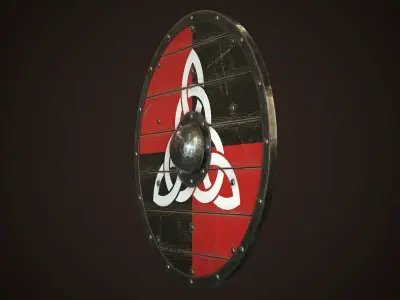 Viking Shield 14 Low-poly 3D model