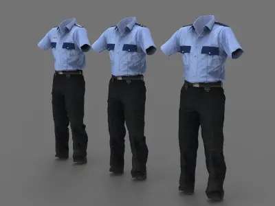 security gard outfit Low-poly 3D model