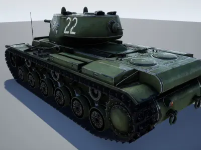 KV-1 ussr Tank - game model Low-poly 3D model