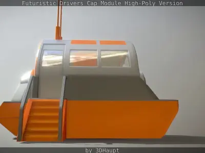 Futuristic Drivers Cap Module High-Poly 3D model