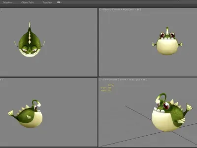 Cartoon blowfish - anglerfish Low-poly 3D model