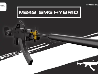 M249 SMG HYBRID FULLY RIGGED 3D model