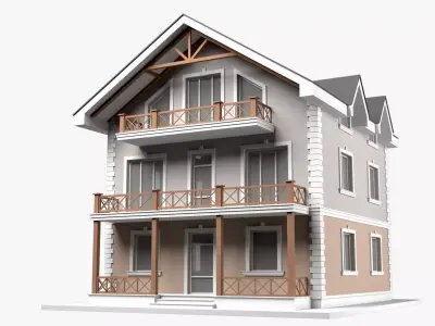 Cottage Low-poly 3D model