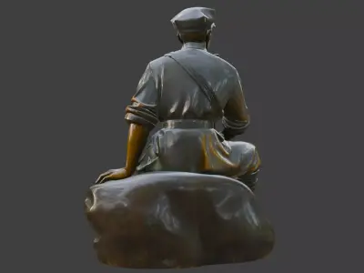 Military sculpture warrior  military battle war hero  soldier 3D print model 30
