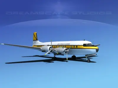 Douglas DC-7B Air Express Europe 3D model