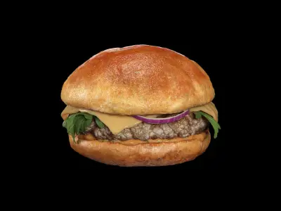 Burger with arugula 3D model