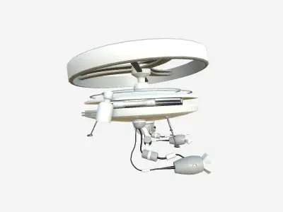 Flying Robot I07 White Gray - SciFi Character Design Low-poly 3D model