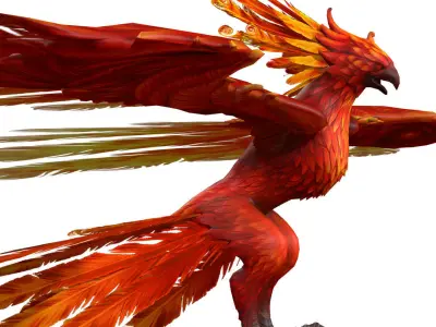 Phoenix Rigged 3D model Low-poly 3D model