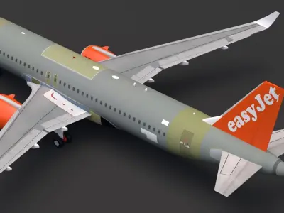 EasyJet A320 Unpainted 3D model