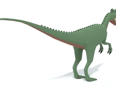 Low Poly Cartoon Dilophosaurus Dinosaur Low-poly 3D model