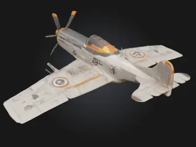 Vintage Fighter Aircraft  Iconic Aerial Warrior of the Past 3D model