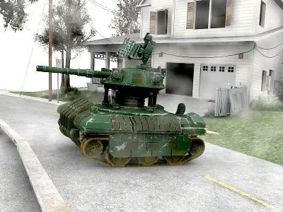 Drone Tank Low-poly 3D model