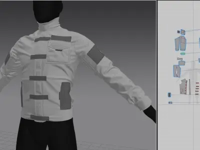 Tactical jacket high poly 3D model