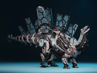 SciFi Dinosaur4 Low-poly 3D model