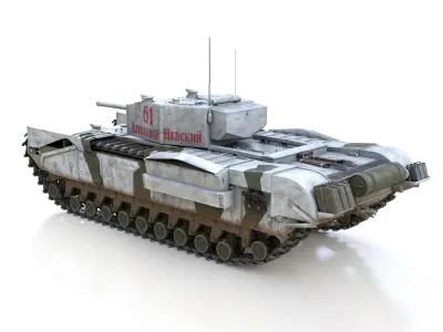 Churchill MK III - 61 - Soviet  Army 3D model