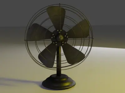 Antique retro-industrial fan sculpture 3D model