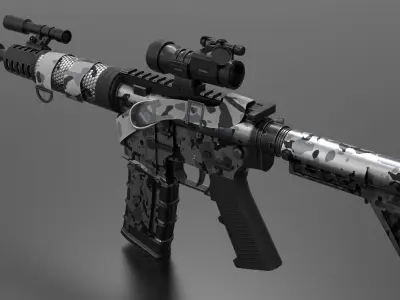 m4A1 Gun Fps - Tps Low-poly 3D model