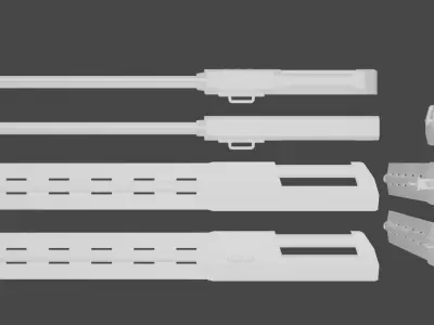 sword with tank barrel Free 3D model