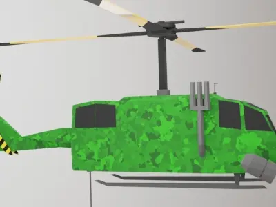Cartoon Helicopter  Low-poly 3D model