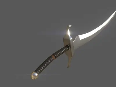 Elven satin sword Low-poly 3D model