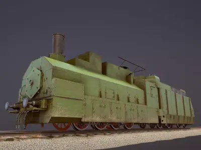 Armored Train PR-35 Locomotive Low-poly 3D model