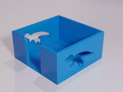 Dinosaur-Themed Hold Note Organizer 3D print model