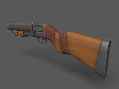 Fantasy Shotguns Low-poly 3D model