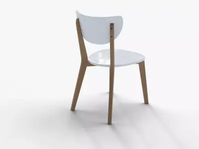 Stylish Round Dining Chair - Contemporary Wooden Furniture Low-poly 3D model