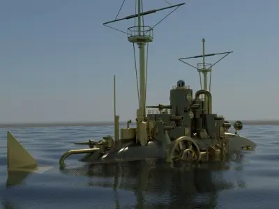 Steampunk Monitor 3D model