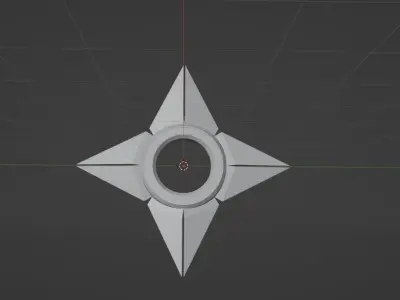 Low-Poly Shuriken metal star Free low-poly 3D model