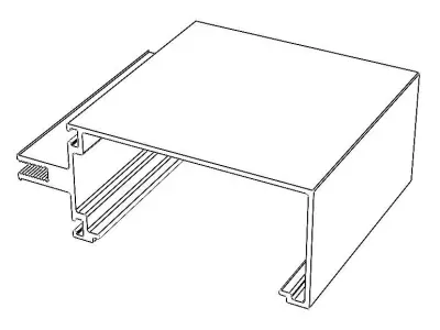 Aluminum Extruded Open Back Horizontal Mullions MOD AL-02cw Low-poly 3D model
